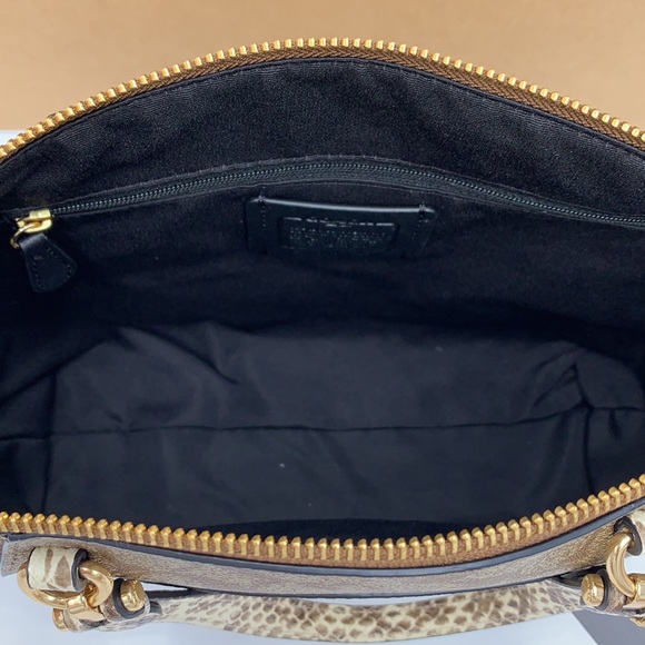 COACH Prairie Satchel / Shoulder In Colorblock Signature Canvas Khaki/Bl… - Picture 13 of 16